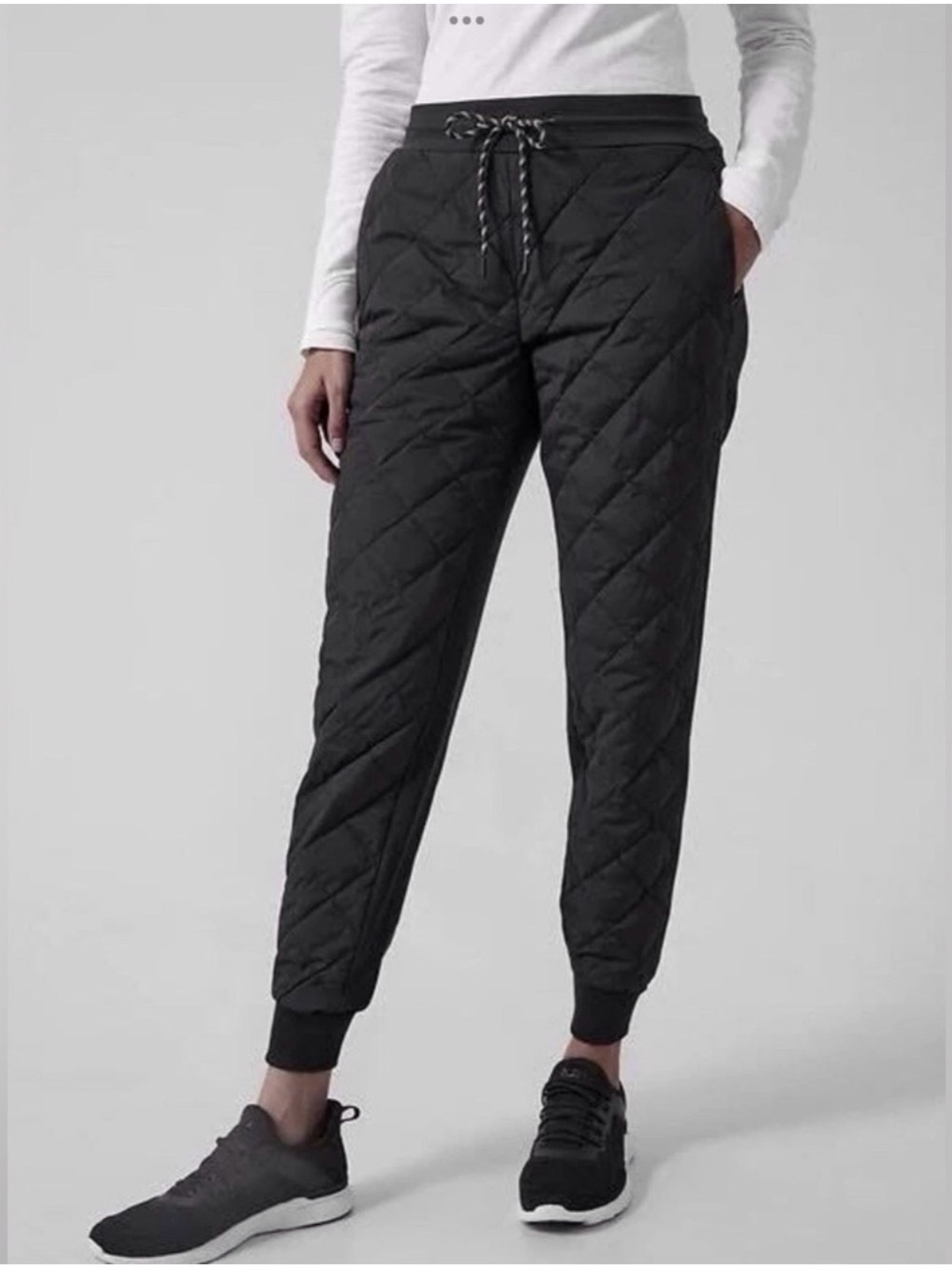 Athleta Quilted Black Track Joggers